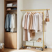 Garment Rail – Metal – Gold – Adjustable Mobile Heavy Duty Design