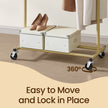 Garment Rail – Metal – Gold – Adjustable Mobile Heavy Duty Design
