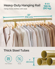 Heavy-Duty Clothes Rack – Metal – Pale Gold – Extendable Hanging Rail, 90 kg Load Capacity, Portable