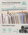 Heavy-Duty Portable Clothes Rack – Metal – Dove Grey – Extendable Hanging Rail, 90 kg Load Capacity