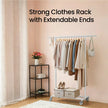Clothes Rack – Metal – Silver – Heavy Duty, Extendable, Portable, Load Capacity 90 kg