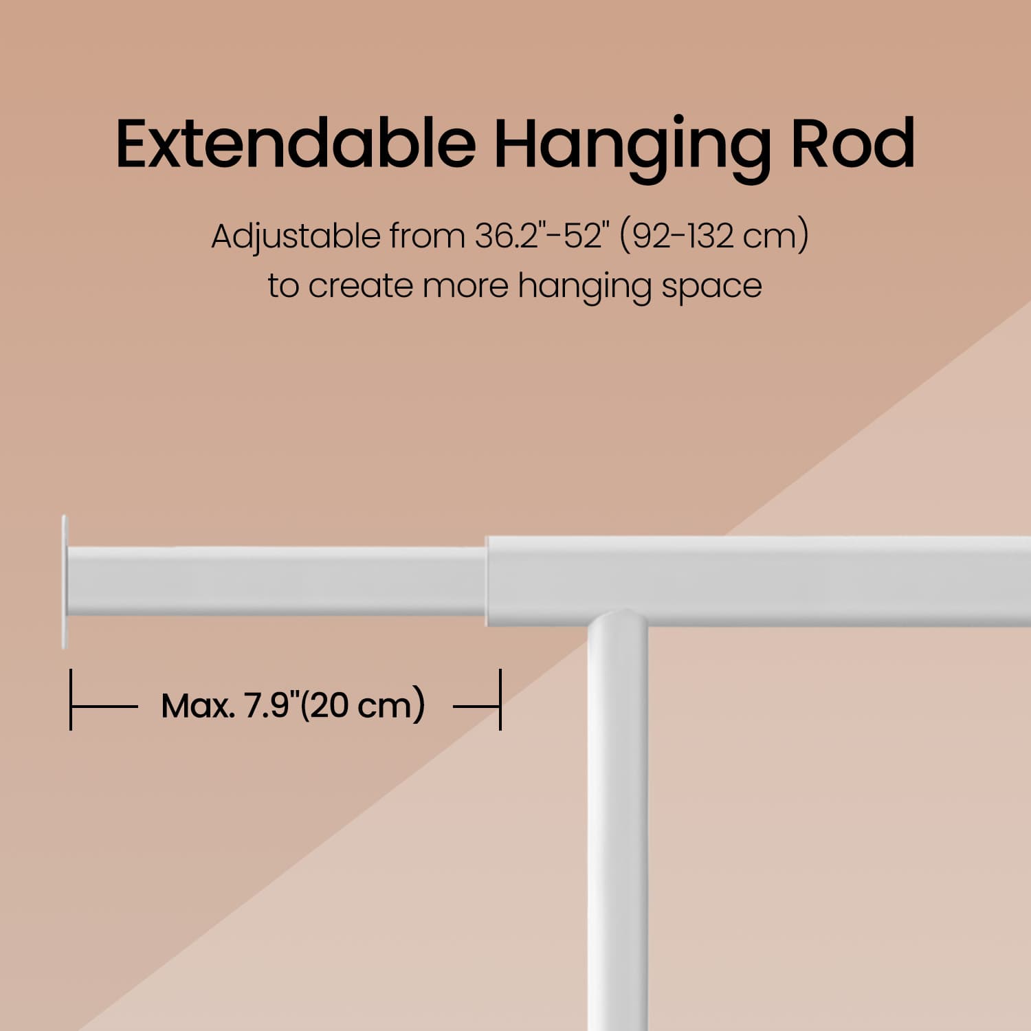 Clothes Rack – Metal – Silver – Heavy Duty, Extendable, Portable, Load Capacity 90 kg