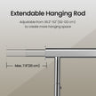 Garment Rail – Metal – Silver – Adjustable and Heavy Duty with Wheels