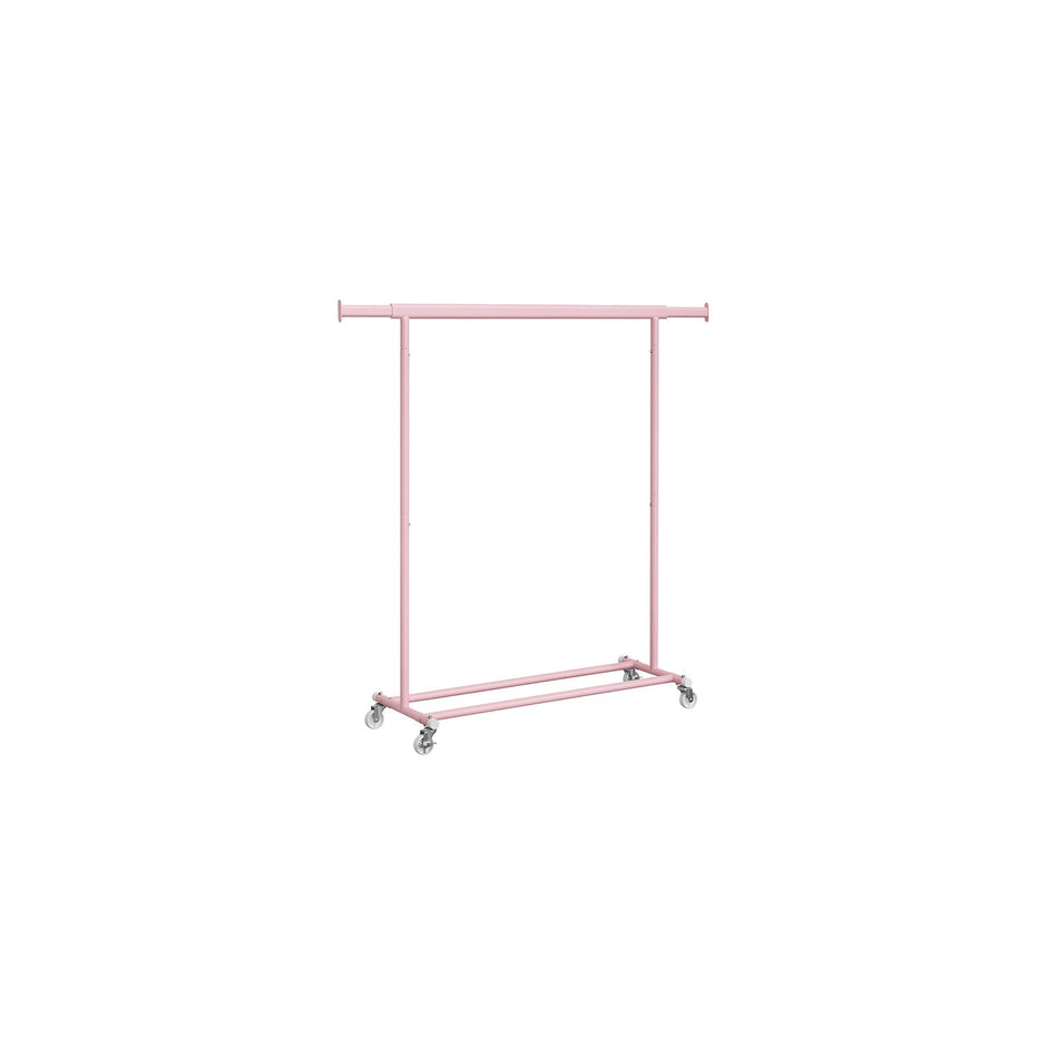 Heavy-Duty Clothes Rack – Metal – Jelly Pink – Extendable and Portable with 90 kg Load Capacity