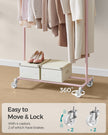 Heavy-Duty Clothes Rack – Metal – Jelly Pink – Extendable and Portable with 90 kg Load Capacity