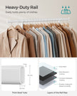 Heavy Duty Clothes Rack – Metal – Portable – Extendable Hanging Rail, 90 kg Load Capacity