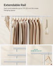 Heavy Duty Clothes Rack – Metal – Portable – Extendable Hanging Rail, 90 kg Load Capacity