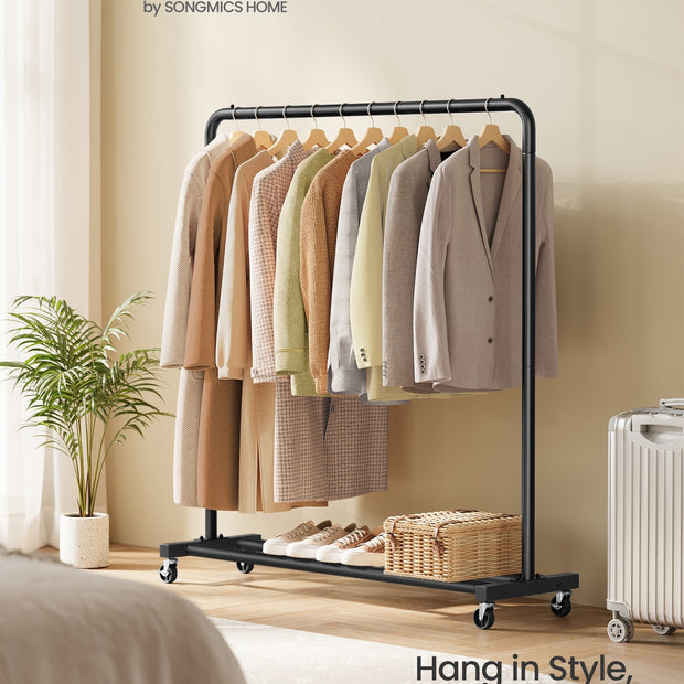 Clothes Rack - 90 kg - Steel - 2 Lockable Wheels - Adjustable Height