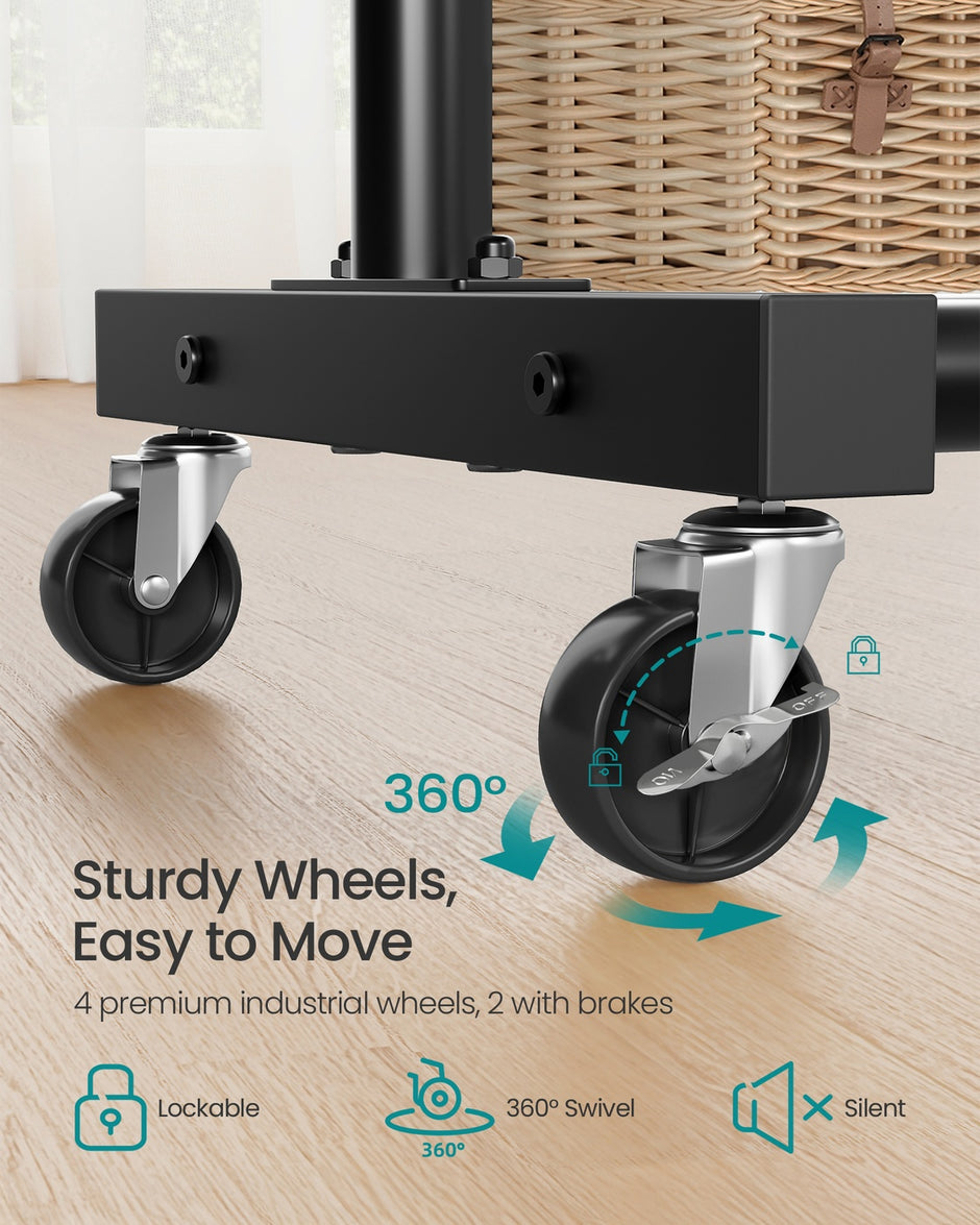 Clothes Rack - 90 kg - Steel - 2 Lockable Wheels - Adjustable Height