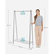 Clothes Rack – Steel – Silver – Includes Hanging Rail and Shelf
