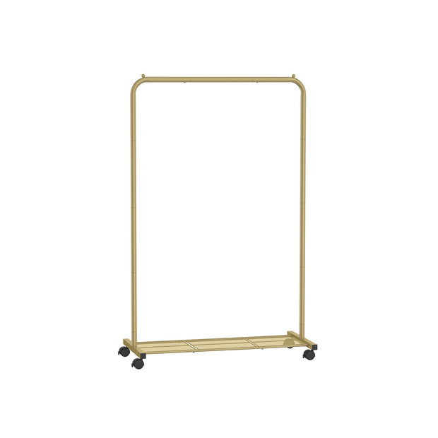 Garment Rack – Metal – Jelly Pink – Mobile with Storage Shelf