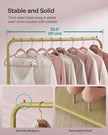 Clothes Rack – Metal – Pale Gold – Portable with Storage Shelf