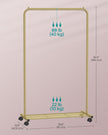 Clothes Rack – Metal – Pale Gold – Portable with Storage Shelf