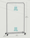 Clothes Rack – Metal – Dove Grey – Rolling with Storage Shelf
