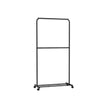 Double-Rod Clothes Rail – Metal – Black – Mobile with Storage Shelf and Lockable Wheels
