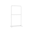 Double-Rod Clothes Rail – Metal – White – Mobile with Storage Shelf and Lockable Wheels