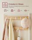Coat Stand – Wood – Natural – With Shoe Storage Bench