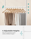 Adjustable Clothes Rack – Metal – Industrial Gray – Double Rail with Storage Shelf on Wheels