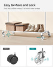 Adjustable Clothes Rack – Metal – Industrial Gray – Double Rail with Storage Shelf on Wheels