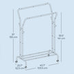 Clothing Rack – Metal – Black – Double-Rod with Wheels and Shelf, Heavy-Duty 100 kg Capacity