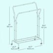 Clothing Rack – Metal – Black – Double-Rod with Wheels and Shelf, Heavy-Duty 100 kg Capacity