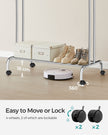 Double-Rod Clothes Rail – Metal – Silver – Mobile with Shelf, 100 kg Capacity, 103.5 cm Wide