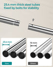 Double-Rod Clothes Rail – Metal – Silver – Mobile with Shelf, 100 kg Capacity, 103.5 cm Wide