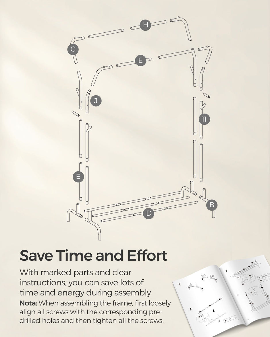 Double-Rod Clothes Rail – Metal – Silver – Mobile with Shelf, 100 kg Capacity, 103.5 cm Wide