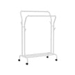 Clothes Rack – Metal – White – Heavy-Duty with Wheels and Shelf, 103.5 cm Wide