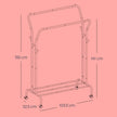 Clothing Rack – Metal – Black – Double-Rod with Wheels and Shelf, Heavy-Duty 100 kg Capacity