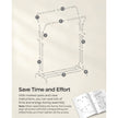 Clothes Rack – Metal – White – Heavy-Duty with Wheels and Shelf, 103.5 cm Wide