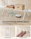 Heavy-Duty Double-Rod Clothes Rail – Metal – Cloud White – Portable with Storage Shelf and 6 Hooks