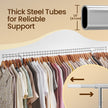 Heavy-Duty Clothes Rack – Metal – Chrome – Extendable with 286.6 lb Load Capacity