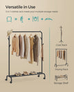 Clothes Rack – Heavy-Duty Metal – Ink Black – Extendable and Collapsible with Wheels