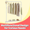 Clothes Rack – Metal – Silver – Heavy-Duty with Wheels and Extendable Hanging Rail, 100 kg Load Capacity