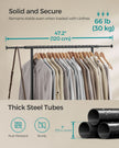 Clothes Rack – Metal – Ink Black – Extendable with Wheels, Max Load 45 kg