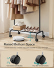 Clothes Rack – Metal – Ink Black – Extendable with Wheels, Max Load 45 kg