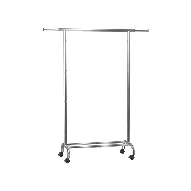 Clothes Rack – Metal – Ink Black – Extendable with Wheels, Max Load 45 kg