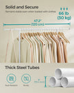 Clothes Rack – Metal – Cloud White – Extendable Hanging Rail with Wheels, 45 kg Capacity