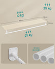 Wall-Mounted Clothing Rack – Wood – Natural Beige and Cloud White – Supports up to 60 kg