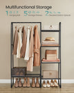 Freestanding Clothes Rack – Metal – Matte Black – 5 Storage Shelves