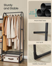 Freestanding Clothes Rack – Metal – Matte Black – 5 Storage Shelves