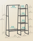 Freestanding Clothes Rack – Metal – Matte Black – 5 Storage Shelves
