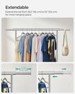 Heavy Duty Clothes Rack – Chrome – Extendable and Collapsible – 90 kg Load Capacity with Wheels