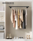 Wall-Mounted Clothes Rail – Steel – Black – 60 kg Load Capacity, Space-Saving Design
