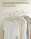 Set of 2 Wall-Mounted Clothes Rails – Steel – Cloud White – Industrial Space-Saving Design