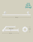 Set of 2 Wall-Mounted Clothes Rails – Steel – Cloud White – Industrial Space-Saving Design