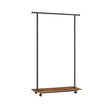 Portable Clothes Rack – Metal – Rustic Brown and Ink Black – with Storage Shelf and Wheels