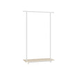 Portable Clothes Rack – Metal – Natural Beige and Cloud White – With Storage Shelf and Wheels