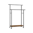 Double-Rod Clothes Rack – Metal – Rustic Brown and Ink Black – Portable with Storage Shelf, Supports up to 100 kg